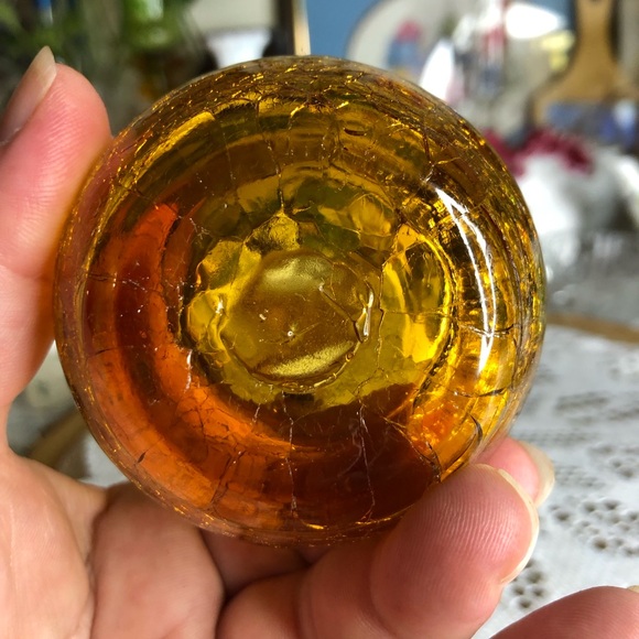 Vintage amber crackle glass - Picture 6 of 6